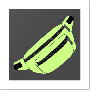 Lime Green Fanny Pack Illustration Posters and Art